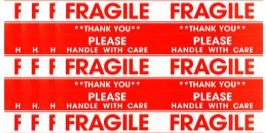 Fragile Sheet 3"x5"- 6 Labels