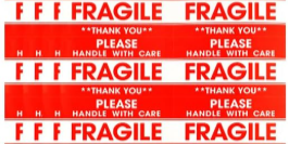 Fragile Sheet 3"x5"- 6 Labels