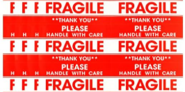Fragile Sheet 3"x5"- 6 Labels