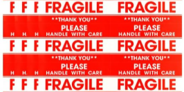 Fragile Sheet 3"x5"- 6 Labels
