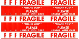 Fragile Sheet 3"x5"- 6 Labels